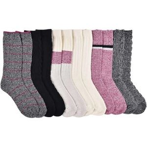 Lucky Brand Women's 6-Pair Shoe Size: 5-10 Super Soft Yarn Cozy Boot Socks